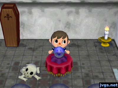 A skull face appears in the creepy crystal ball DLC.