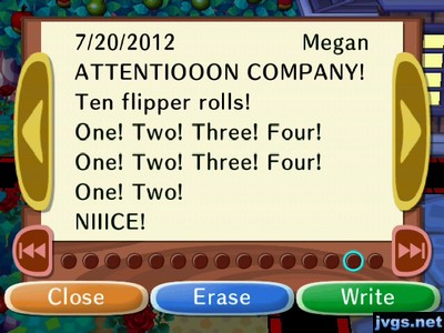 ATTENTIOOON COMPANY! Ten flipper rolls! One! Two! Three! Four! One! Two! Three! Four! One! Two! NIIICE!