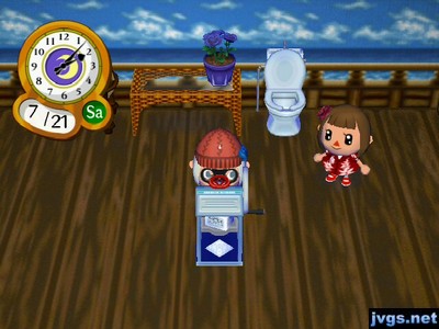 Jeff and Megan merged, with a red hat and raccoon eyes.