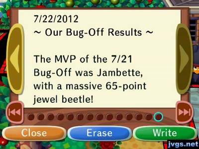 ~Our Bug-Off Results~ The MVP of the 7/21 Bug-Off was Jambette, with a massive 65-point jewel beetle!
