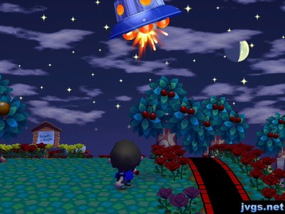 Shooting a UFO with my slingshot.