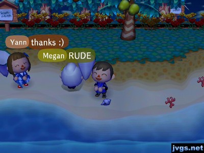 Megan, caught in a pitfall: RUDE.