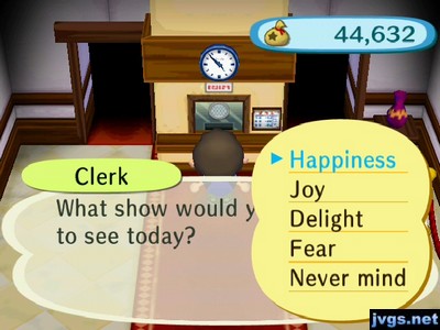 Clerk: What show would you like to see today?