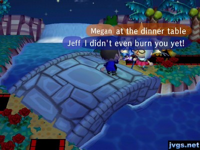 Jeff, holding a sparkler: I didn't even burn you yet!