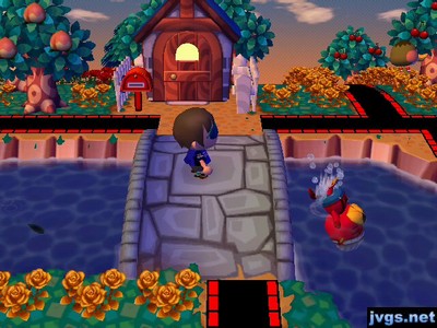 Pascal makes a splash as he dives into the river.