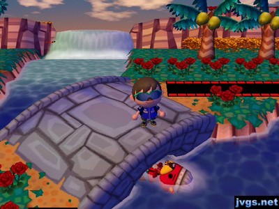 Pascal floats by under a bridge.