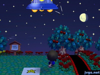 Shooting a UFO as it flies overhead.