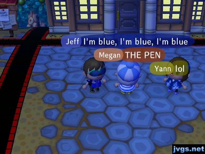 Jeff: I'm blue, I'm blue, I'm blue.