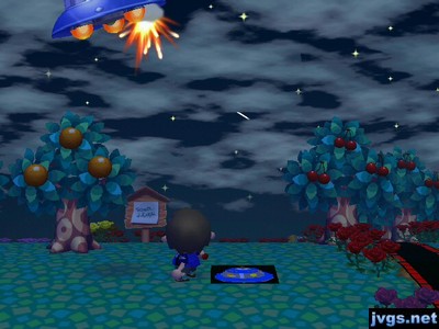 Shooting a UFO with my slingshot in ACCF.