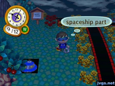 A spaceship part on the ground.