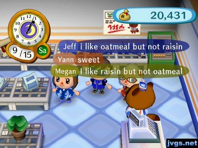 Jeff: I like oatmeal but not raisin. Megan: I like raisin but not oatmeal.