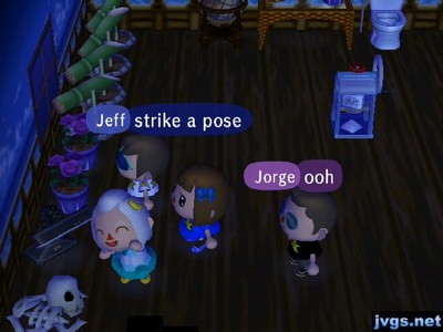 Megan doing a dramatic pose after killing a cockroach.