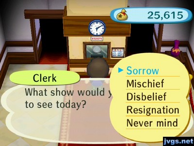 Clerk: What show would you like to see today?