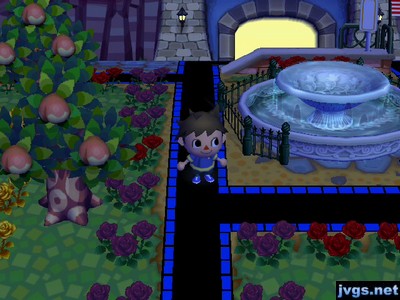 My black/blue paths around my fountain.