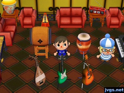 Megan's music room, with lots of musical instruments.
