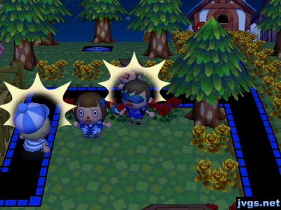 Megan, Yann, and Jeff acting shocked.