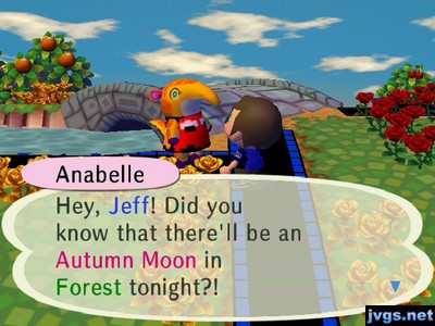 Anabelle: Hey, Jeff! Did you know that there'll be an Autumn Moon in Forest tonight?!