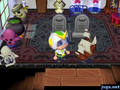 A sailboat model on display in my house.