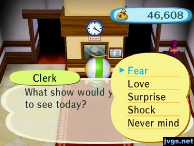 Clerk: What show would you like to see today?