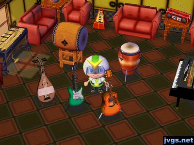 The model room, with lots of musical instruments.