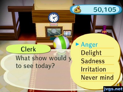 Clerk: What show would you like to see today?