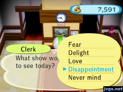 Clerk: What show would you like to see today?