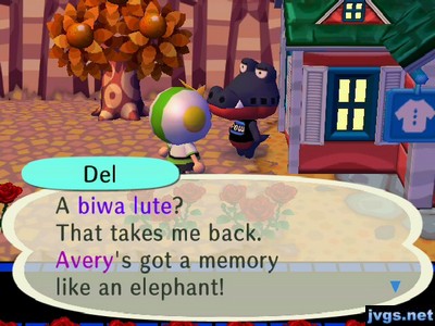 Del: A biwa lute? That takes me back. Avery's got a memory like an elephant!