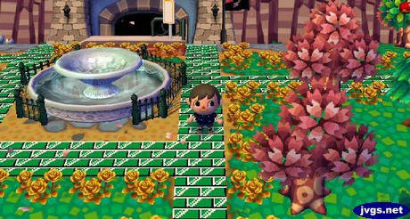 Pink trees in Forest, and cherry blossom petals falling from the sky.