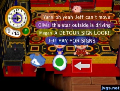 Yann, Olivia, Megan, and Jeff hanging out in Jeff's gorgeous furniture room.