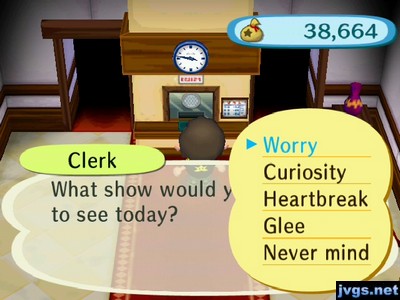 Clerk: What show would you like to see today?