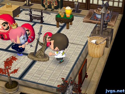 Hanging out in Ash's Japanese themed room.