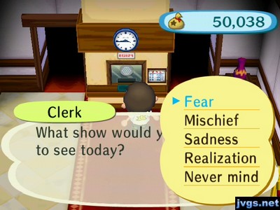 Clerk: What show would you like to see today?