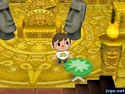 A lily-pad table on display in my golden furniture room.