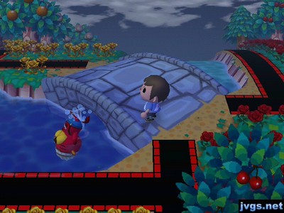 Pascal dives into the river.