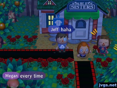 Phoebe in a pitfall just outside of Able Sisters.