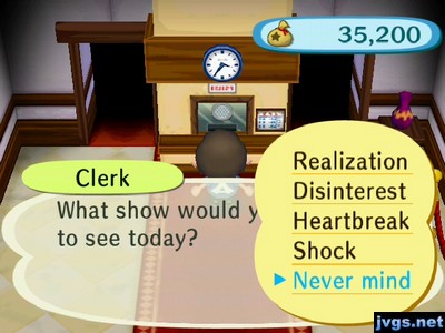 Clerk: What show would you like to see today?