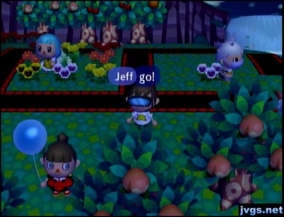 Yann and Brian run and destroy flowers.