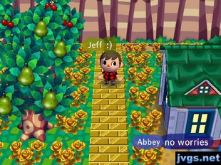Jeff walks down the golden brick path lined with gold roses in Freaky.