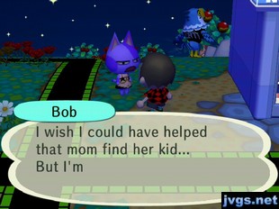 Bob, wearing a bikini: I wish I could have helped that mom find her kid... But I'm...