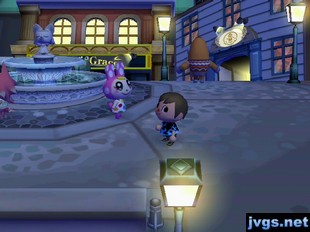 Chrissy in the city in Animal Crossing: City Folk for Wii.