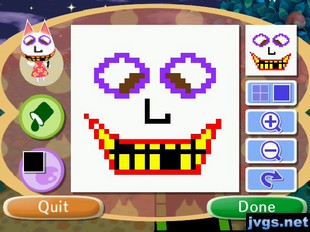 A cross-eyed, ugly happy face for Blanca.