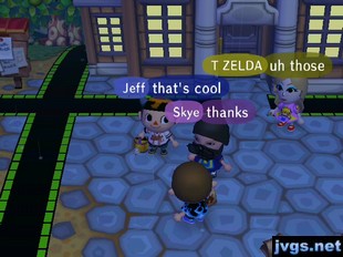 Jeff, Bradley, TZ, and Skye hanging out near town hall.