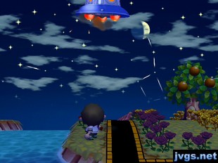 Shooting Gulliver's UFO with my slingshot.