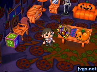 Spooky furniture on display in my City Folk house.