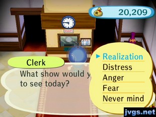 Clerk: What show would you like to see today?