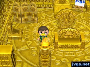 The golden carpet on the floor in my newly completed room of golden furniture DLC!
