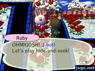 Ruby: OHMIGOSH! J-bot! Let's play hide-and-seek!
