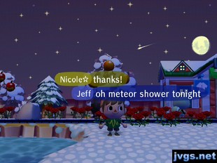 Jeff: Oh, meteor shower tonight!
