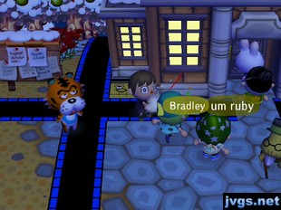 Jeff fires off a party popper at Yann's head.