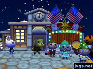 Standing at the New Year's Eve countdown clock with Tortimer.